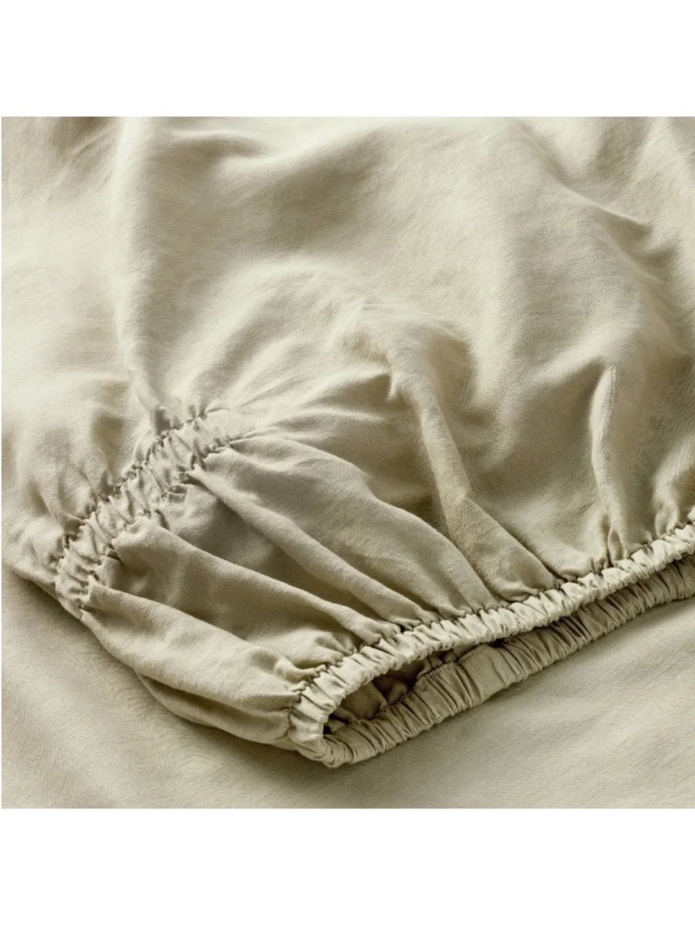 NWT King 100% Linen Sheet Set Light Olive Green - Casaluna